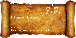 Fluger Dezső névjegykártya