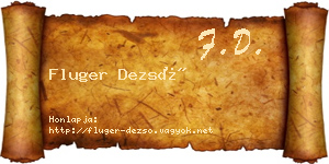 Fluger Dezső névjegykártya