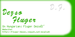 dezso fluger business card